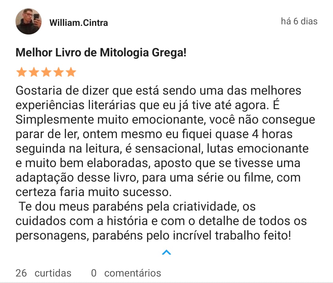 Avalia&ccedil;&atilde;o de leitor no Skoob: Melhor Livro de Mitologia Grega